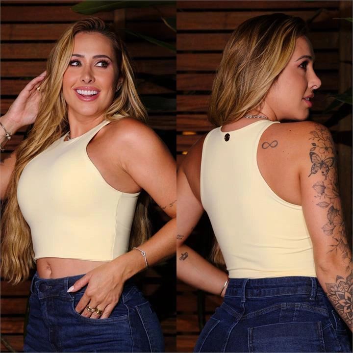 CROPPED IZA (SUPLEX) AMARELO MANTEIGA