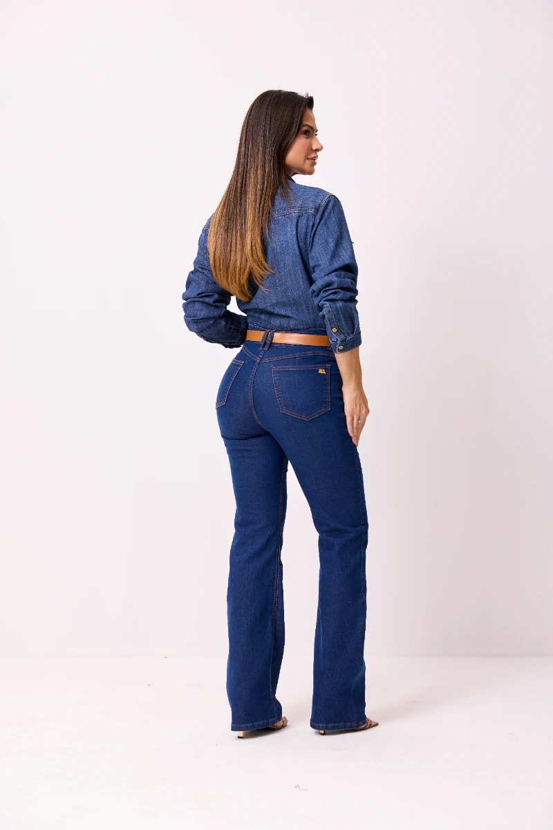 CALÇA BOOT CUT C/ CINTO BROWN 3