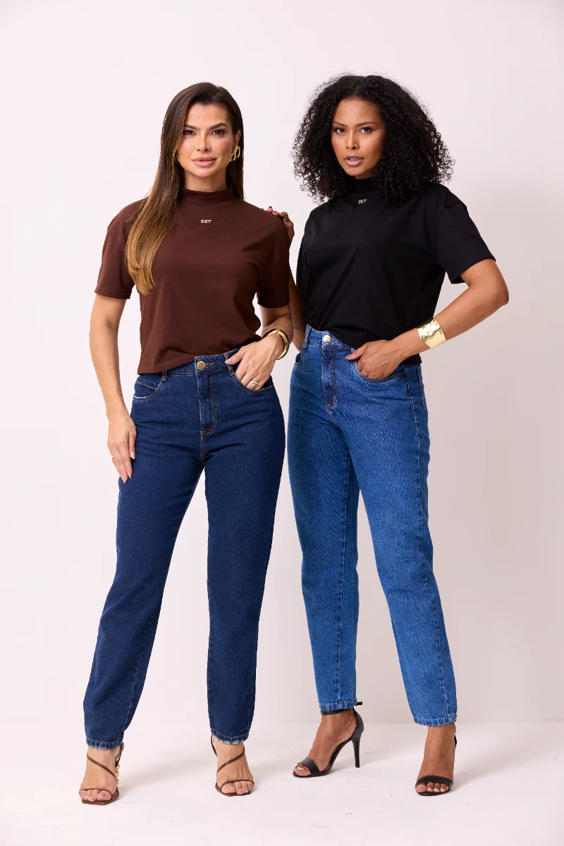 Calça Mom escura 1